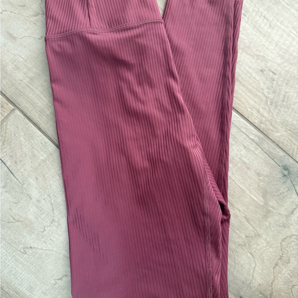 Girlfriend Collective Ribbed Maroon Leggings